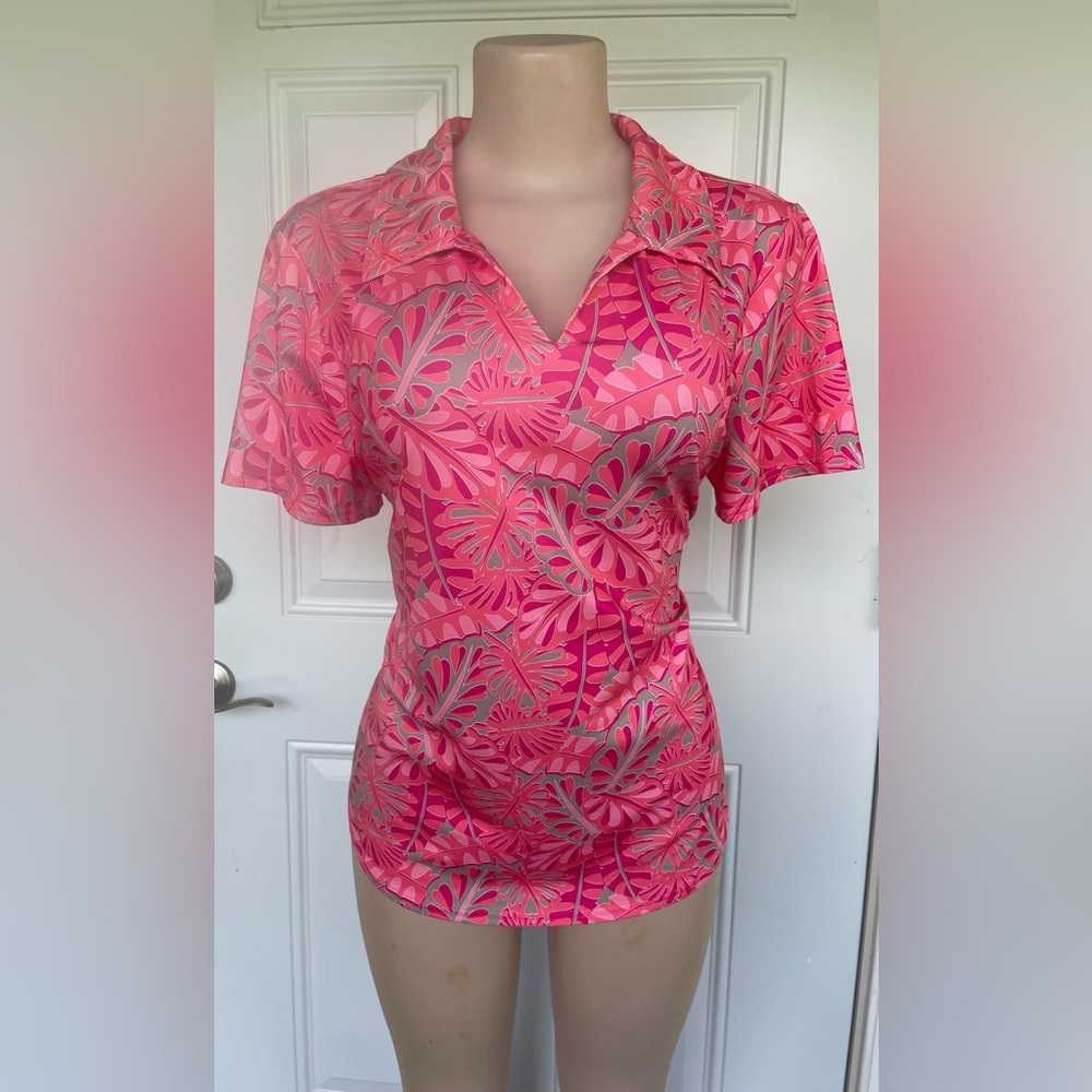 Jofit Vibrant Pink and White Top
